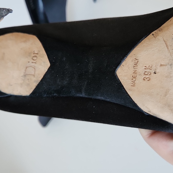 CHRISTIAN DIOR | Rosette heels black satin sz 39.5 - Picture 6 of 8